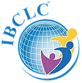 IBCLC logo with globe and figures symbolizing family.